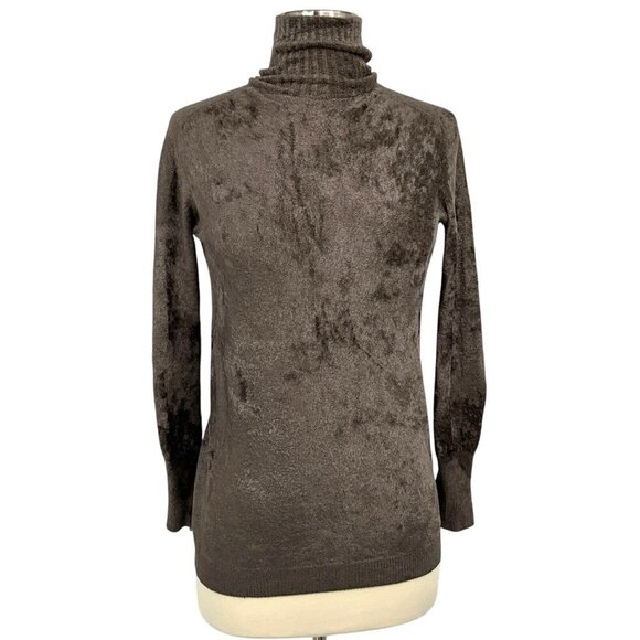Transit Par Such Sweaters - Transit Par Such Velvet Turtleneck Sweater Brown Size M Long Sleeve Lightweight
